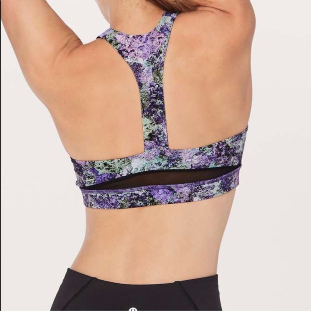 Lululemon Break Free Bra Purple Green Black Size 6